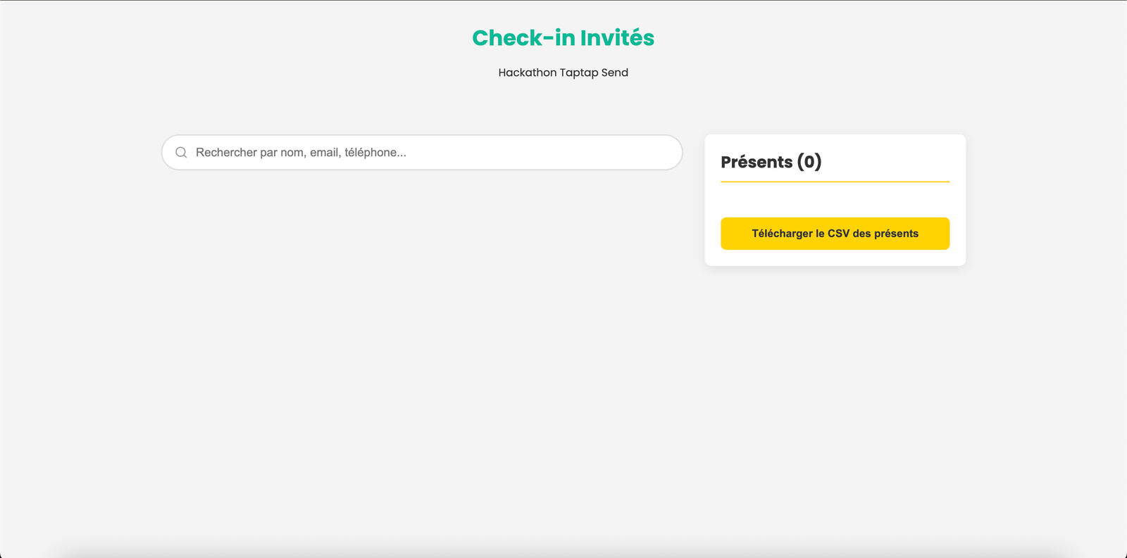 Site Web Hackathon Taptap Send